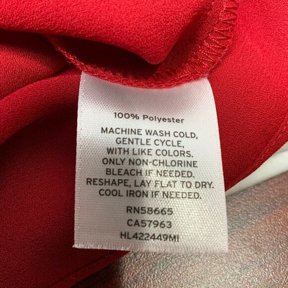 Chelsea 28 Women’s Red Cross Front Faux Wrap Blouse (D14) - Picture 6 of 6